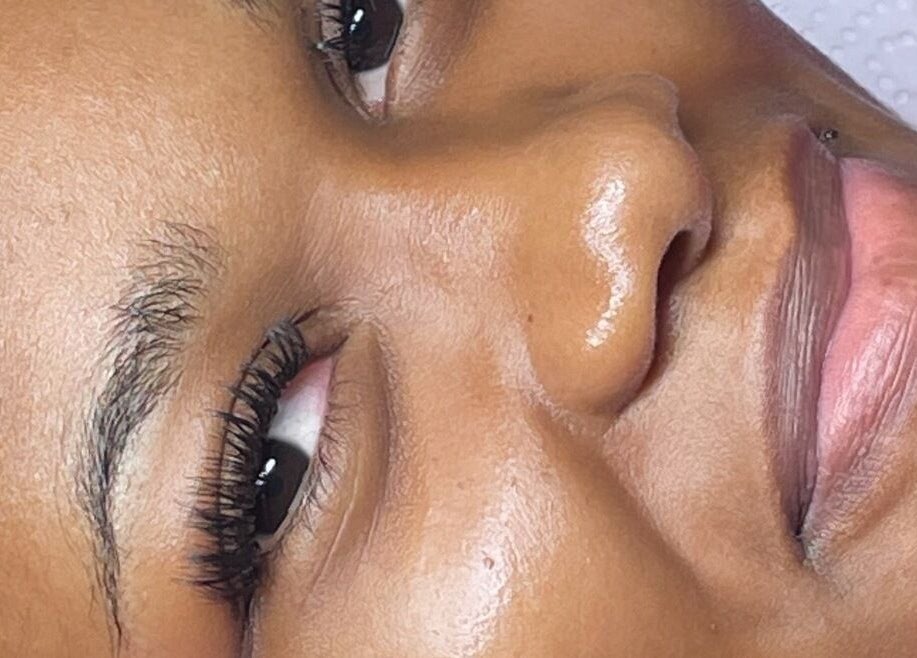 Close-up of eyelash extensions at Winx by Savs, Westmoreland, Saint James, BB. Enhance beauty with style.