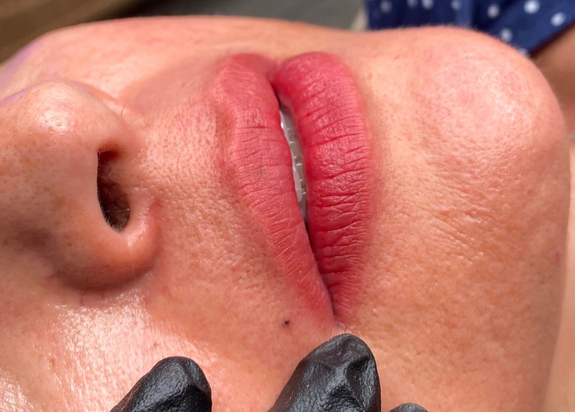 Close-up of lips after treatment at Ju Martins Beauty Studio - Brows/Lashes/Facials, West End, Queensland, AU.