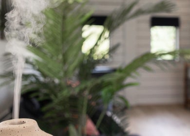 Peaceful spa setting with diffuser at Sarah Freeman Hair-Grey Blending Specialist, Polegate, England, GB.