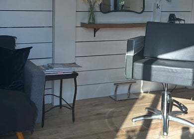 Stylish interior at Sarah Freeman Hair-Grey Blending Specialist in Polegate, England, GB.