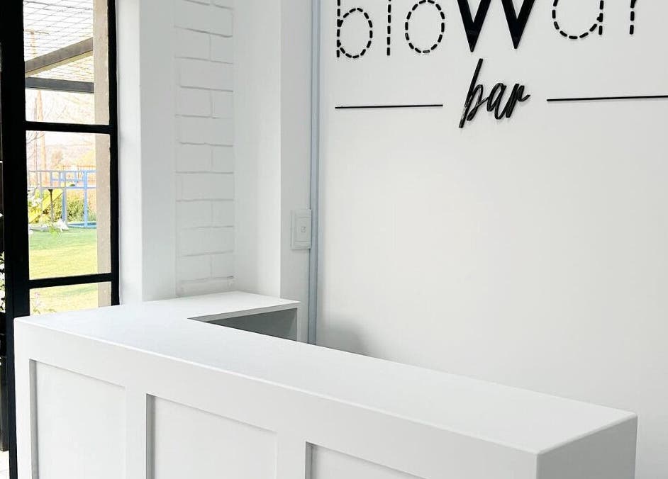 Bright reception at Blow Dry Bar - Silver Lakes in Shere, Gauteng, ZA with elegant interior decor.