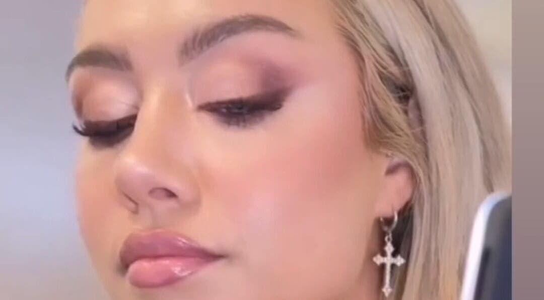 Close-up of a woman with elegant makeup at Galway, County Galway, IE.