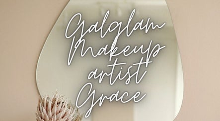 Elegant mirror with 'Galglam makeup artist Grace' text, Galway spa decor, County Galway, IE.