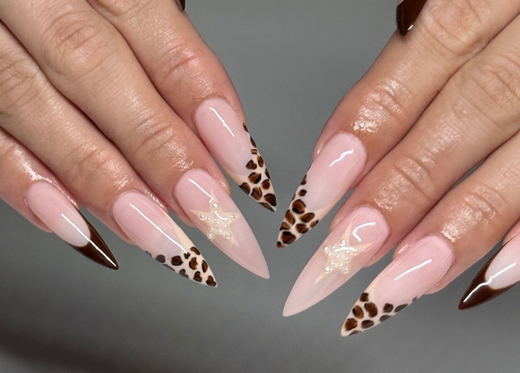 Elegant leopard print nail art at Gel Serenity, Advancetown, Queensland, AU showcases refined beauty.