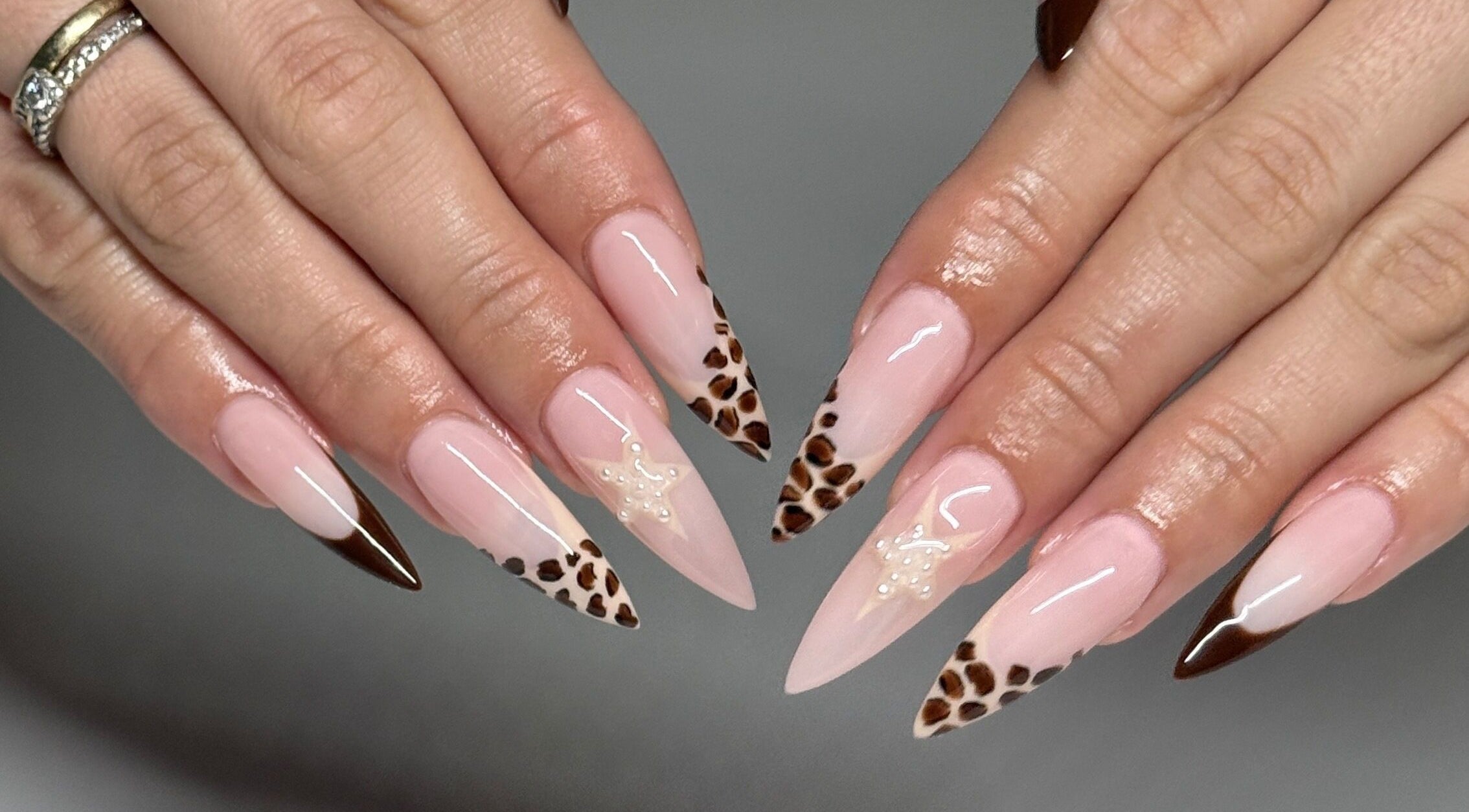 Elegant leopard print nail art at Gel Serenity, Advancetown, Queensland, AU showcases refined beauty.