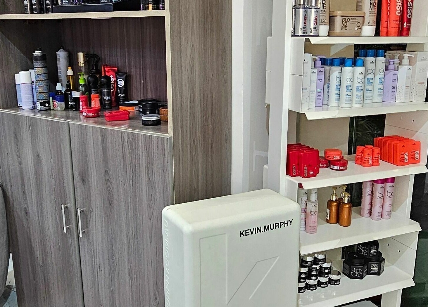 Salon products neatly displayed at San Giorgio Gents Salon, أبو ظبي, أبو ظبي, AE.