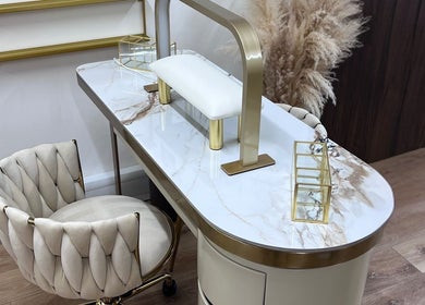 Luxurious nail station at Beauty by Harriet - Glow Hair Salon in Crownhill, England, GB.