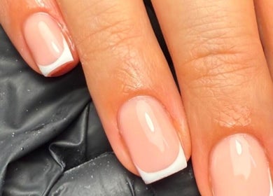Elegant French manicure at Beauty by Harriet - Glow Hair Salon in Crownhill, England, GB.