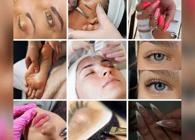 Diverse beauty treatments at Ladies First Beauty Clinic, Pretoria, Gauteng, ZA, showcasing nails, facials, and more.