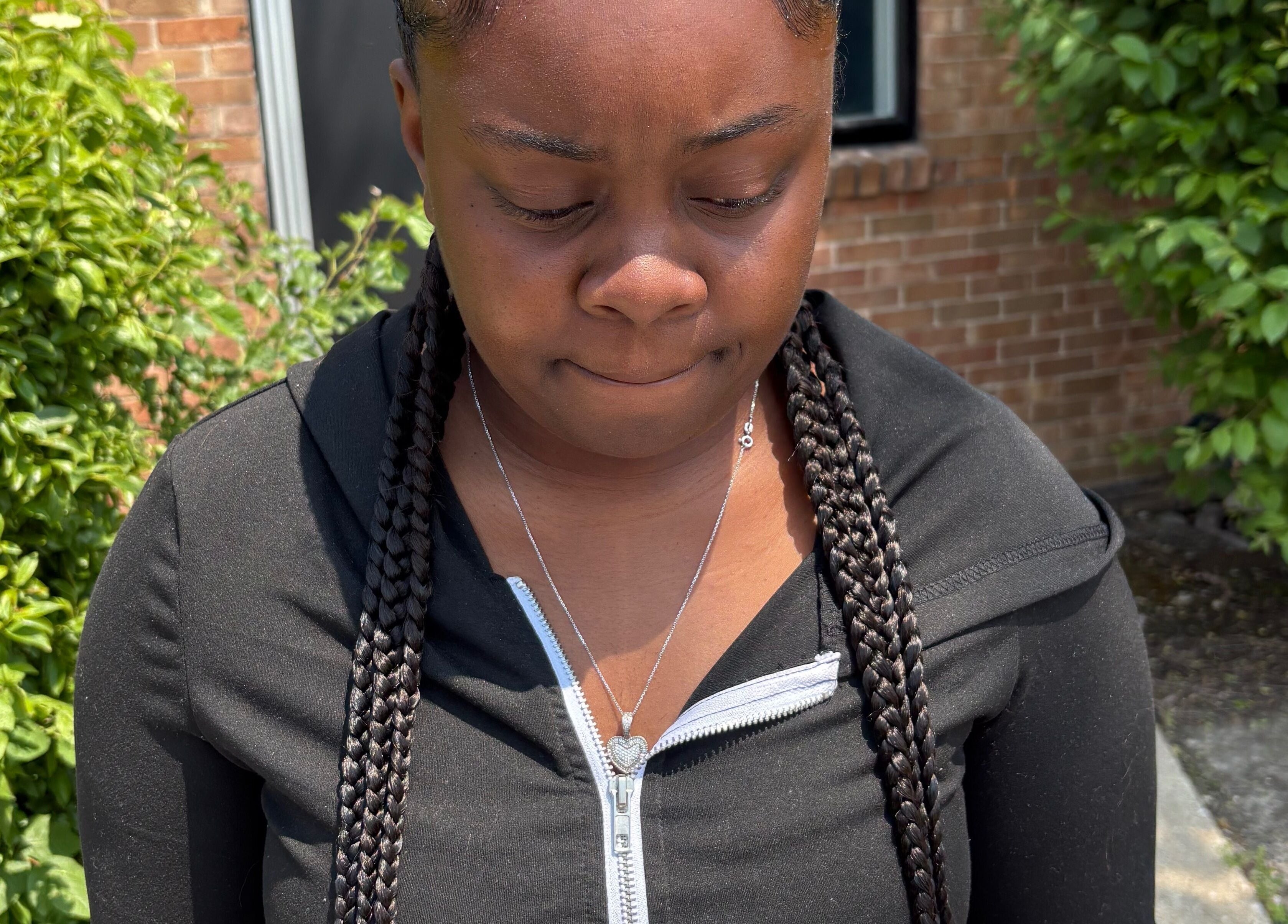 Woman with braided hair at Michelle Todriana, Hammond, Illinois, US.