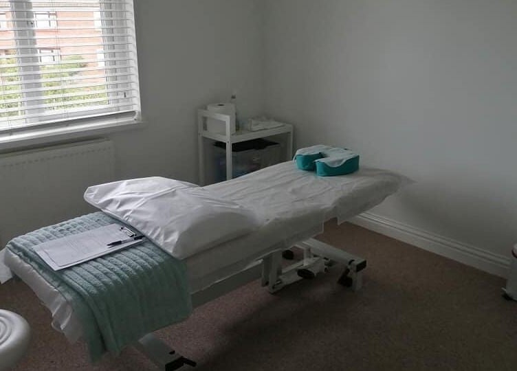 Peaceful treatment room at Allfit Holistics, Fareham, England, GB, offers a serene relaxation experience.