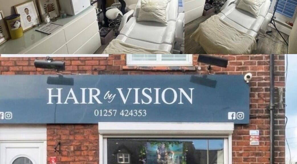 Bright treatment room at G Louise Aesthetics, Wigan, England, GB with modern decor and comfortable chair.