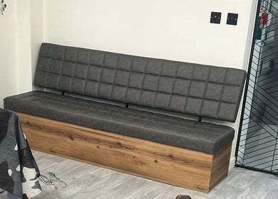Modern seating area at 346 Barbershop - Oxford Road - Manchester City Centre, Manchester, England, GB.