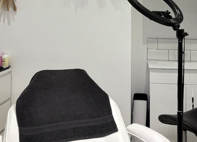 Treatment chair and ring light at Browsculpt Studio, Wigan, England, GB for beauty services.