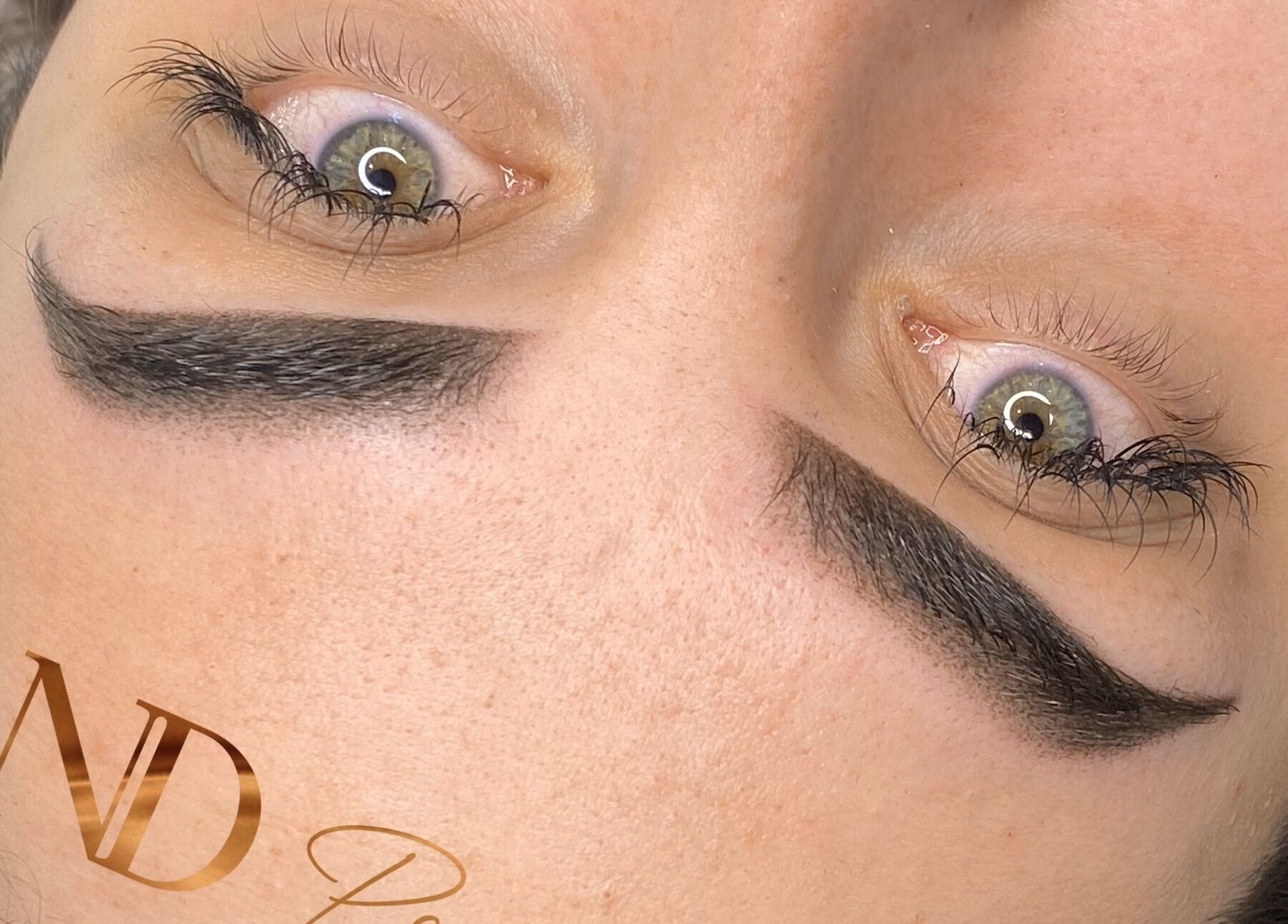 Close-up of expertly shaped eyebrows at Beauty Box SPMU & Aesthetics Anna Tempska, Bingham, England, GB.