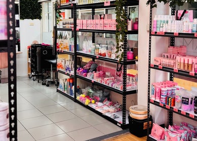 Beauty products neatly displayed on shelves at Glam Body, Penrith, New South Wales, AU.
