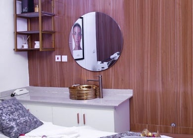 Elegant spa room at Marvels Aesthetics Abuja, featuring sleek decor and relaxing ambiance. Abuja, Federal Capital Territory, NG