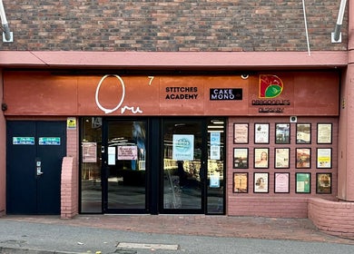 Street view of Facials by MS exterior in Sutton, England, GB with large glass doors and signage.