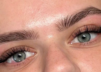 Close-up of expertly styled eyelashes at By Emma Alice - VICARS CROSS (at The Blossom Clinic), Chester, England, GB.