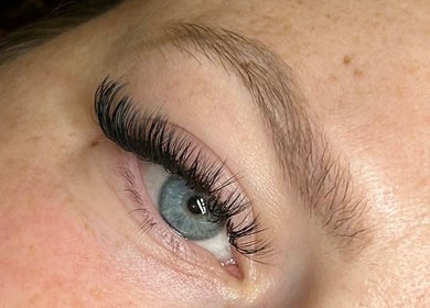 Closeup of expertly applied eyelashes at By Emma Alice - SALTNEY, Nikita Jane Nails, Chester, Cheshire, GB.