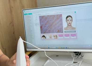 Análisis de piel en Nanda Skin - Surco, Santiago De Surco, Provincia De Lima, PE, mostrando diagnóstico detallado.