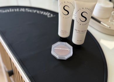 Brow products displayed at Mabel Studio in Blantyre, Scotland, GB, showcasing beauty excellence.