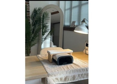 Calm manicure station at Belles Beauty Therapy in Ormskirk, GB, ready for clients with ambient lighting.