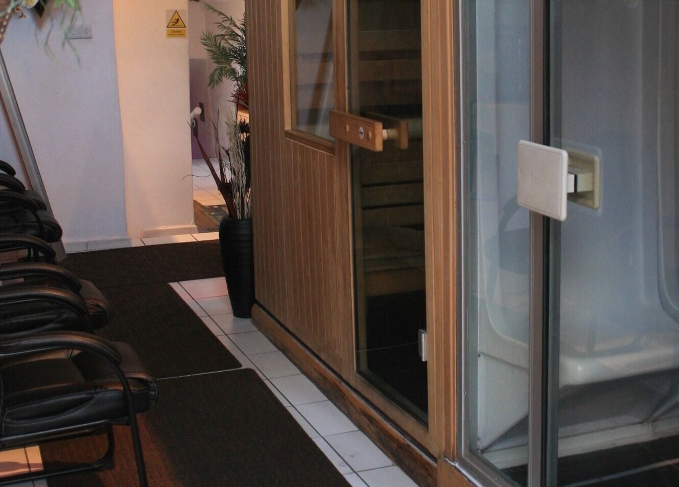 Serene Spa London relaxation area with sauna, located in London, England, GB.