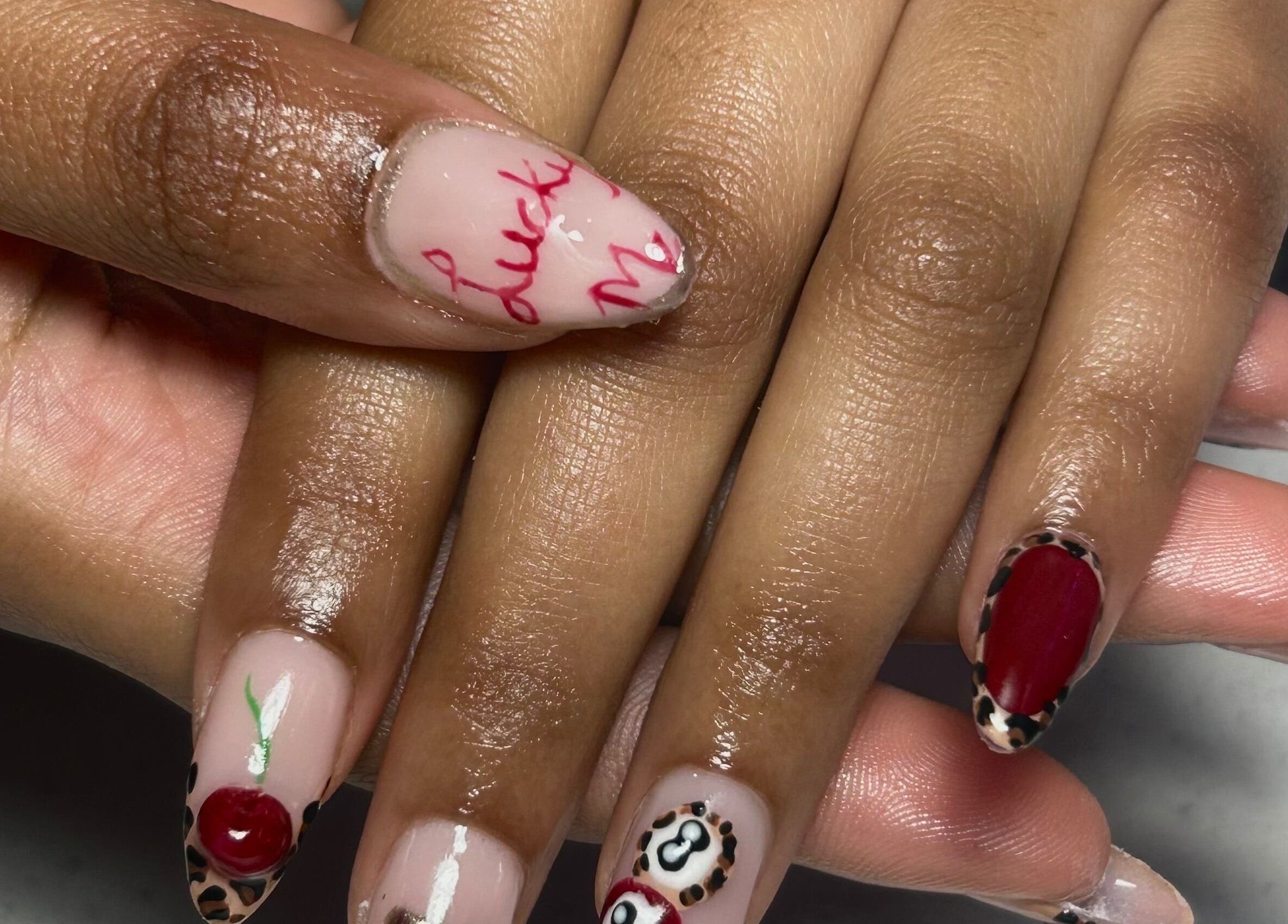 Intricate nail art design at Nailvault by Chels, Cape Town, Western Cape, ZA showcasing detailed creativity.