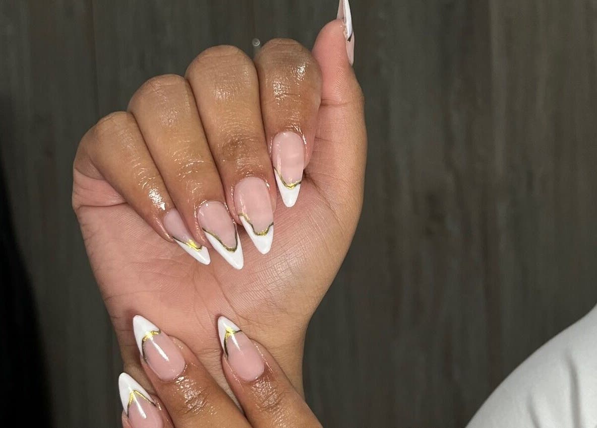 Stylish nail art with gold accents at Nailvault by Chels, Cape Town, Western Cape, ZA.