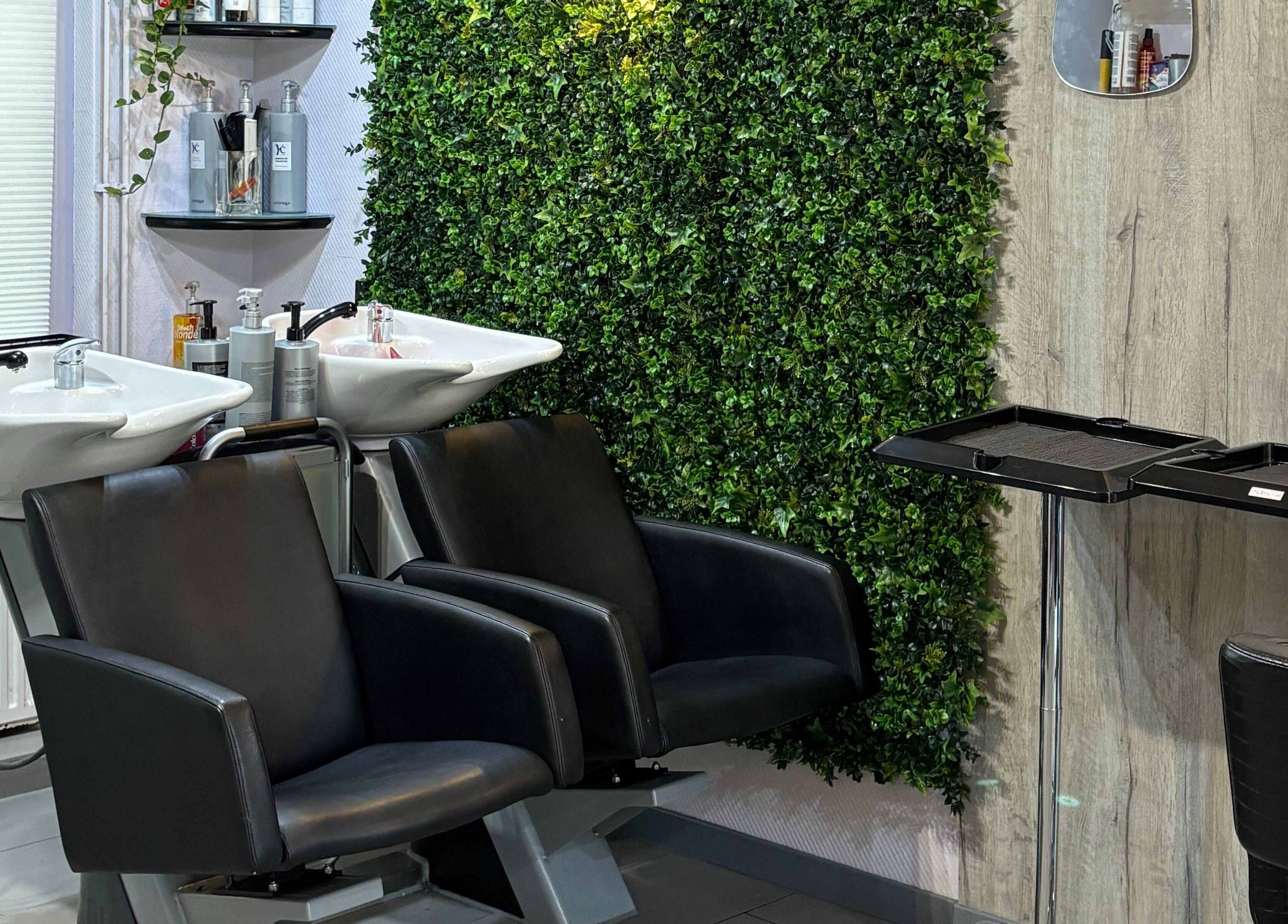 Luxurious wash stations at Anima Beauty, Amsterdam, Noord-Holland, NL, offering a tranquil salon experience.