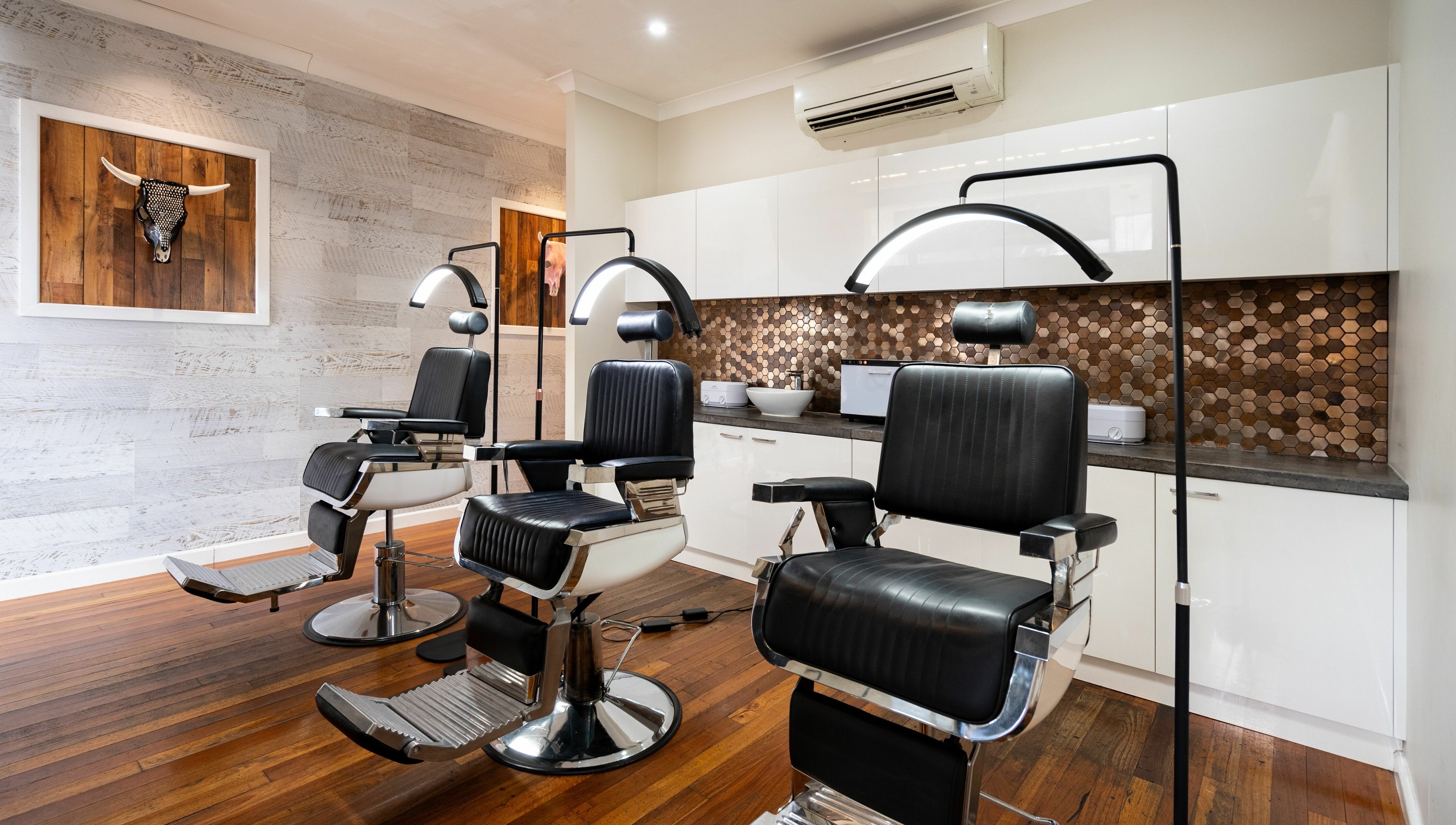 Modern salon chairs at Honey Tusk Eyebrow Studios - Rozelle, Rozelle, New South Wales, AU.