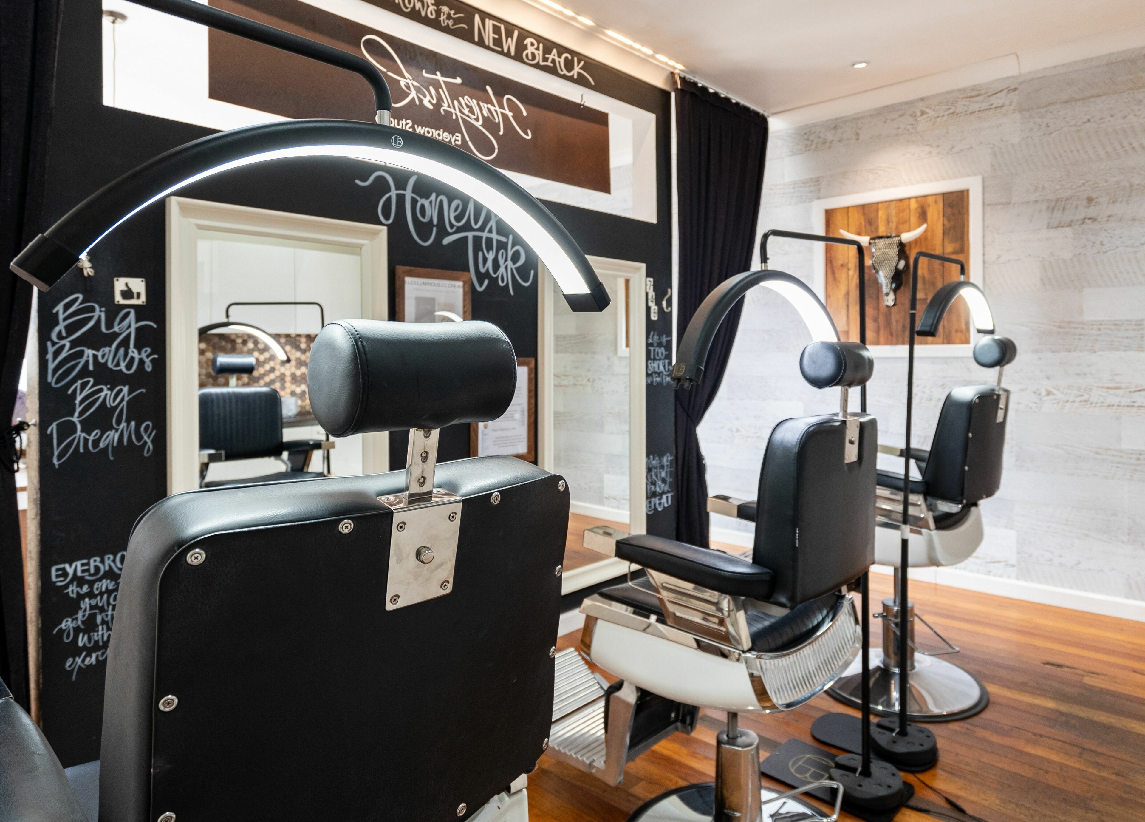 Elegant interior of Honey Tusk Eyebrow Studios - Rozelle, showcasing modern chairs in Rozelle, New South Wales, AU.