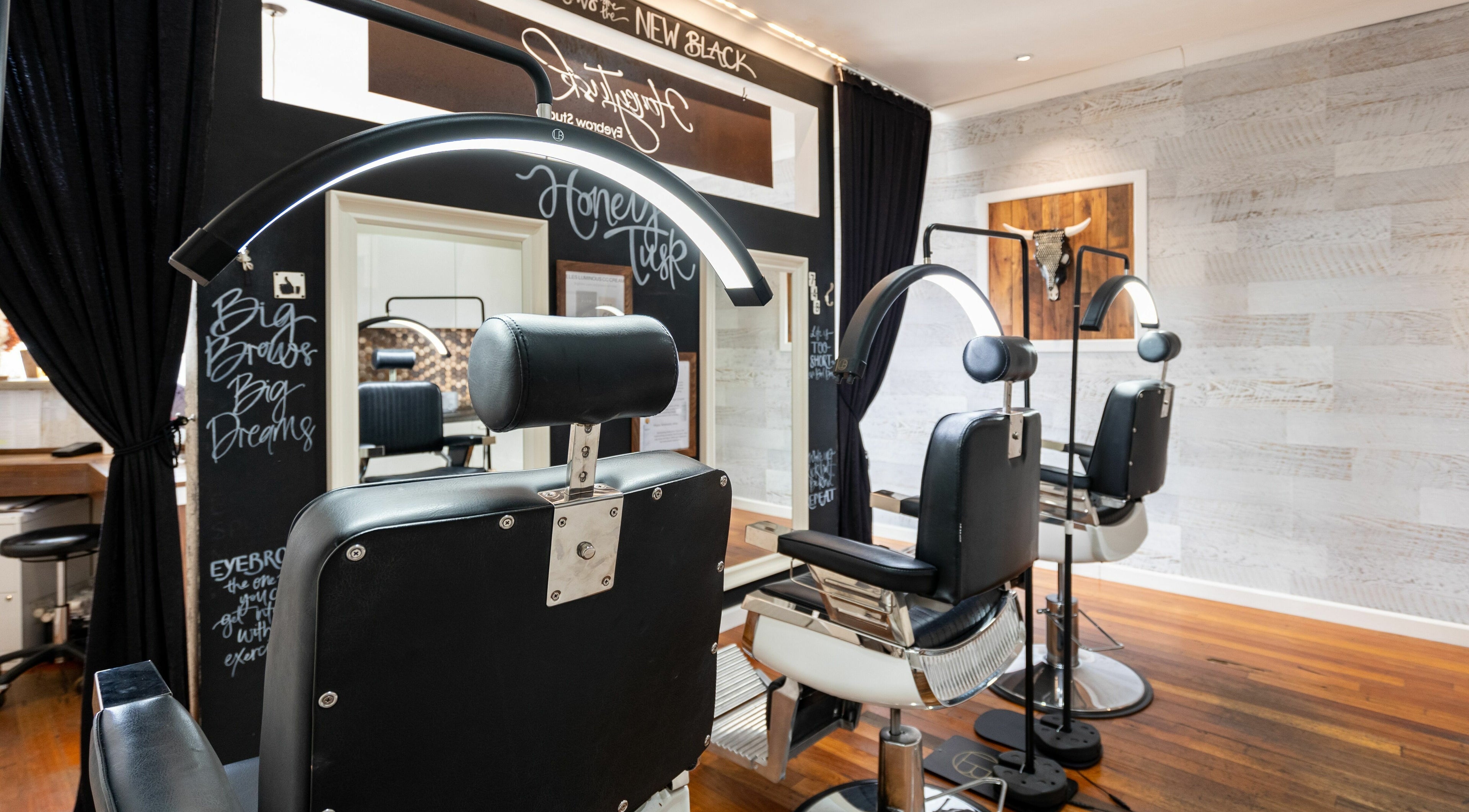 Elegant interior of Honey Tusk Eyebrow Studios - Rozelle, showcasing modern chairs in Rozelle, New South Wales, AU.