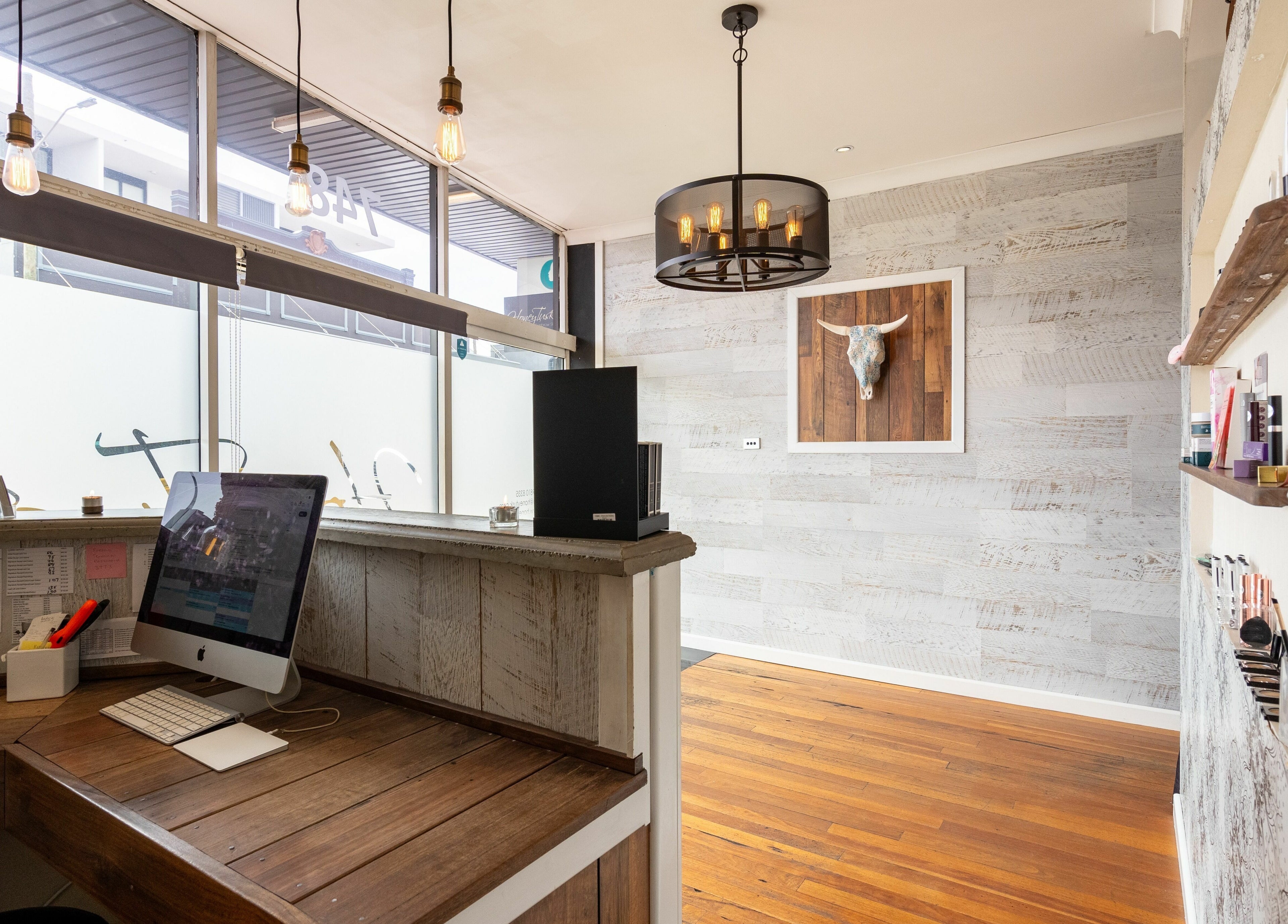 Interior of Honey Tusk Eyebrow Studios - Rozelle featuring rustic decor in Rozelle, New South Wales, AU.