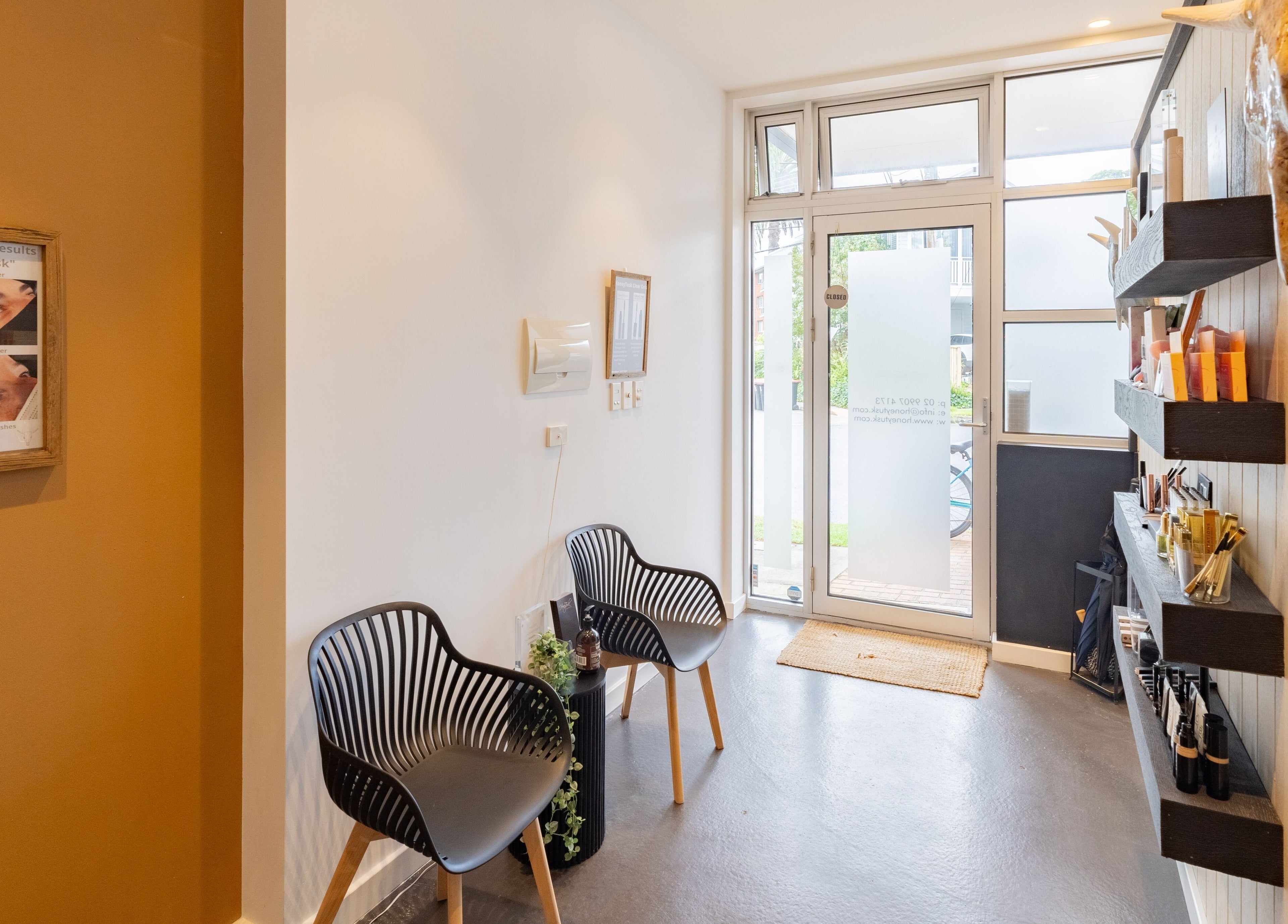 Inviting lobby at Honey Tusk Eyebrow Studios - Freshwater, featuring stylish decor in Freshwater, New South Wales, AU.