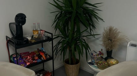 Refreshment station at Millzbeauty offering snacks and drinks in High Wycombe, England, GB.