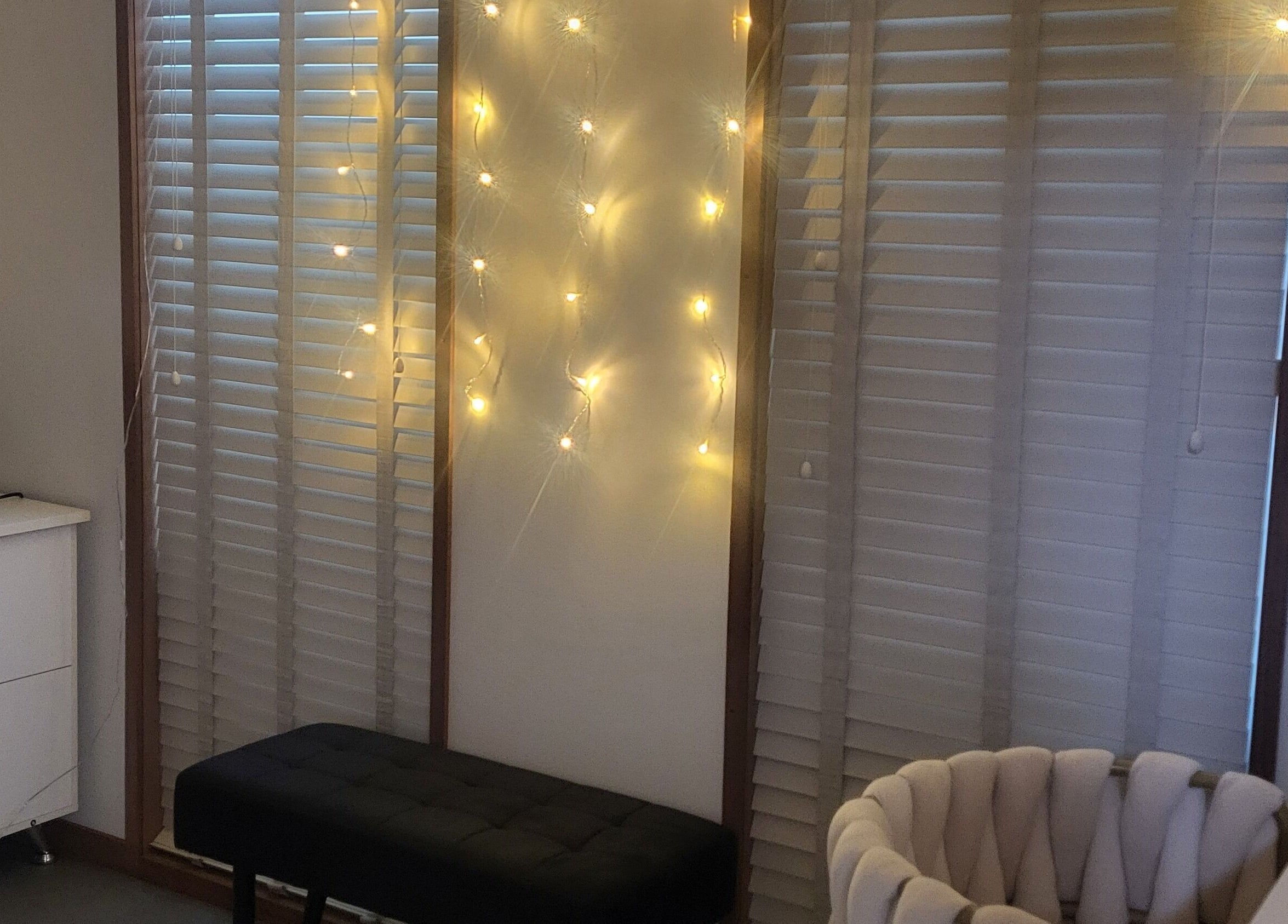 Elegant room with string lights at Butterfly Beauty & Holistic Therapies, Corsham, England, GB.