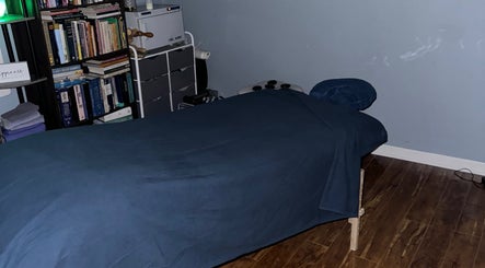 Massage therapy room at Black Oasis Luxury Mind and Body, Lithonia, GA, Georgia, US.