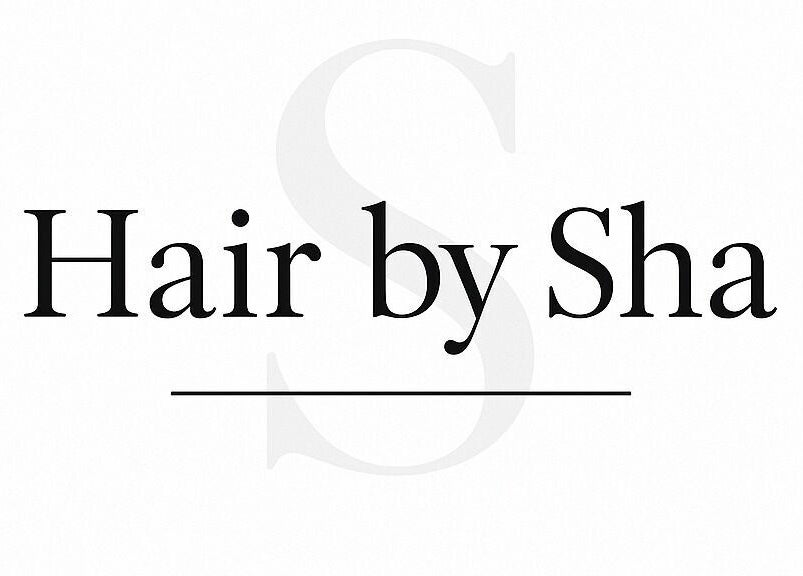 Hair by Sha logo, Hair Hut Camberwell, Melbourne, Victoria, AU, featuring stylish typography.