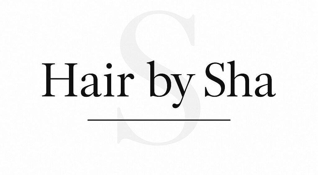 Hair by Sha logo, Hair Hut Camberwell, Melbourne, Victoria, AU, featuring stylish typography.
