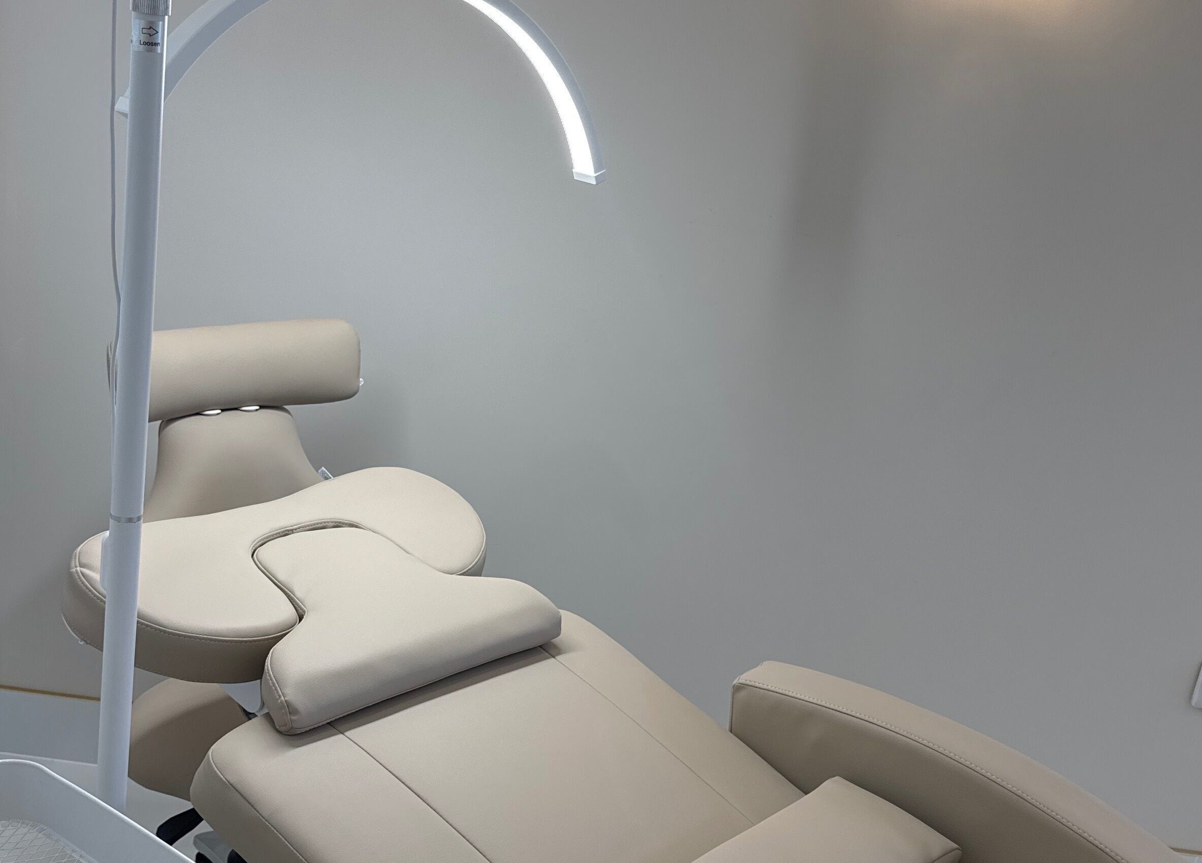 Elegant treatment chair at Sians Bty Studio in Waterlooville, England, GB.