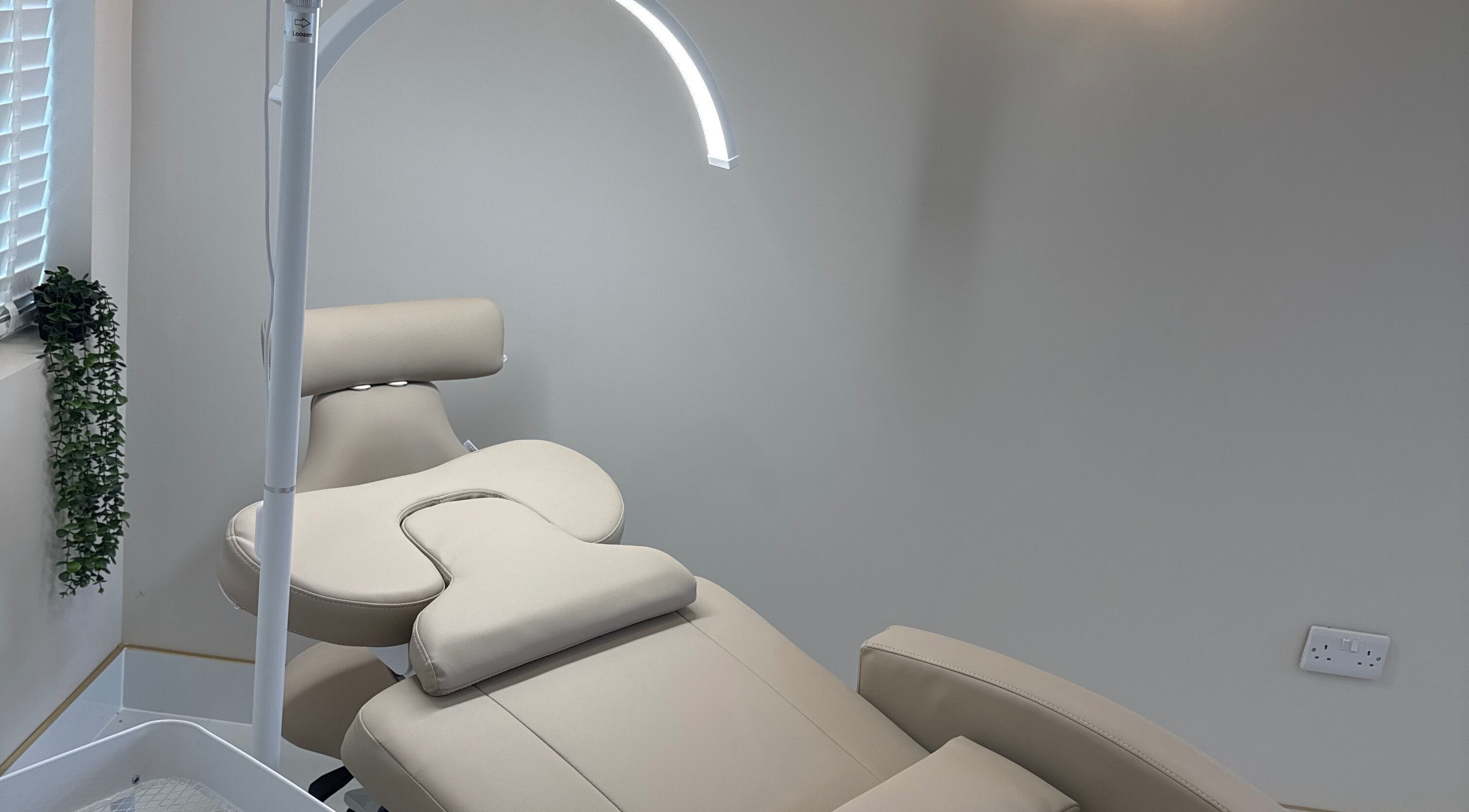 Elegant treatment chair at Sians Bty Studio in Waterlooville, England, GB.