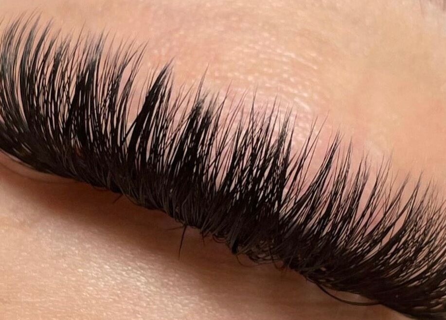 Close-up of eyelash extensions at Sians Bty Studio, Waterlooville, England, GB. Enhance your look with expert lashes.