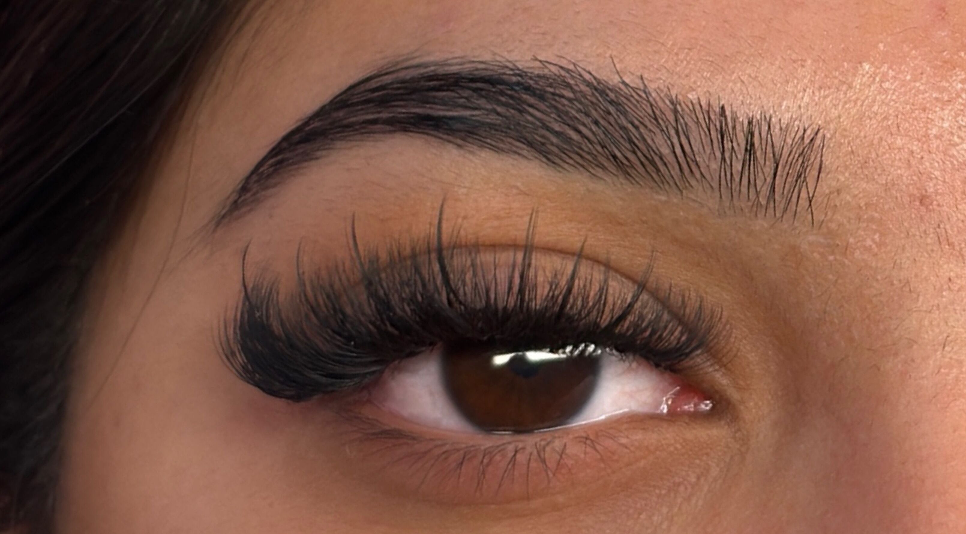 Close-up of styled eyelashes by By KB, showcasing beauty services in Manchester, England, GB.