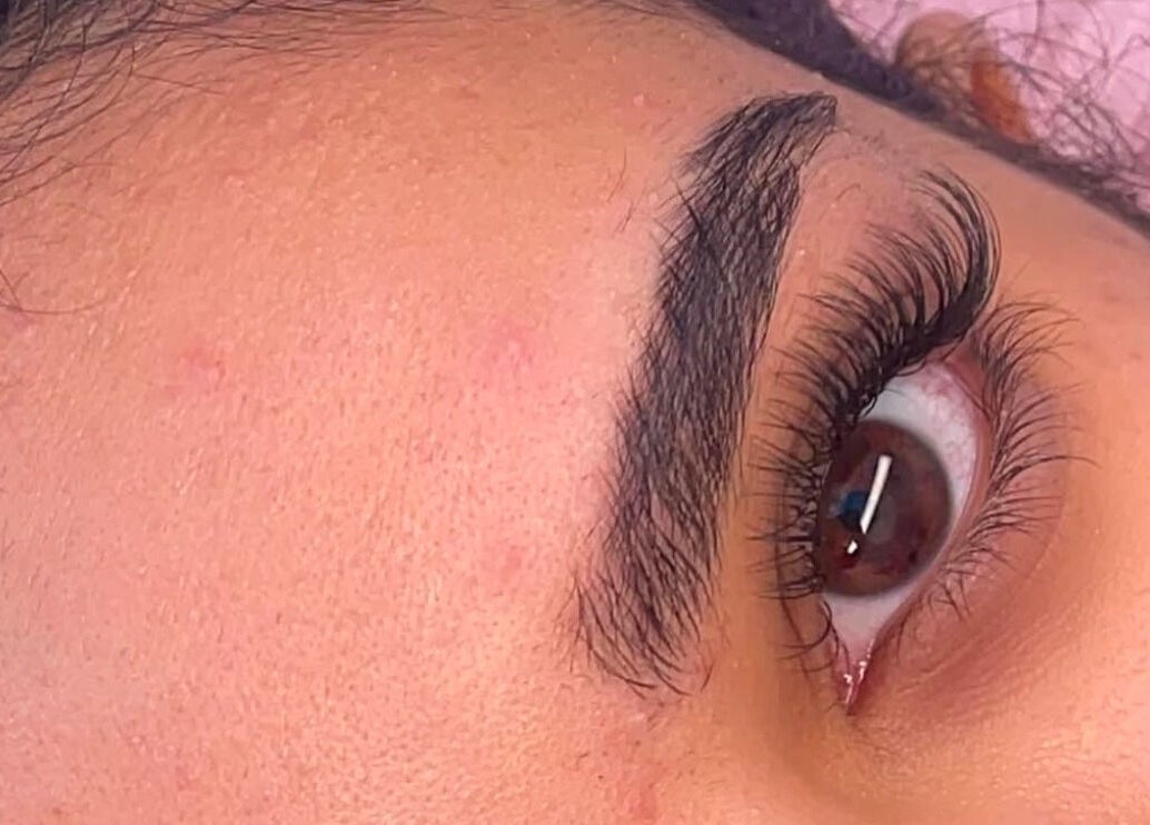 Close-up of expertly styled eyelashes at By KB in Manchester, England, GB showcasing precision beauty artistry.
