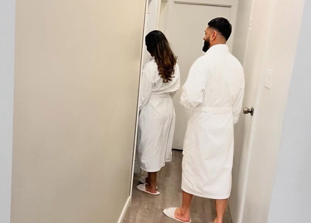 Guests in bathrobes at Zurich Beauty and Spa, Montego Bay, St. James Parish, JM, enjoying a tranquil moment.