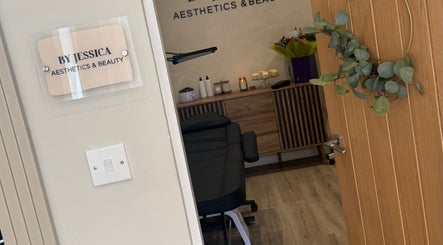 Inside view of By Jessica Aesthetics and Beauty, Bishop Auckland, England, GB showing elegant treatment room.