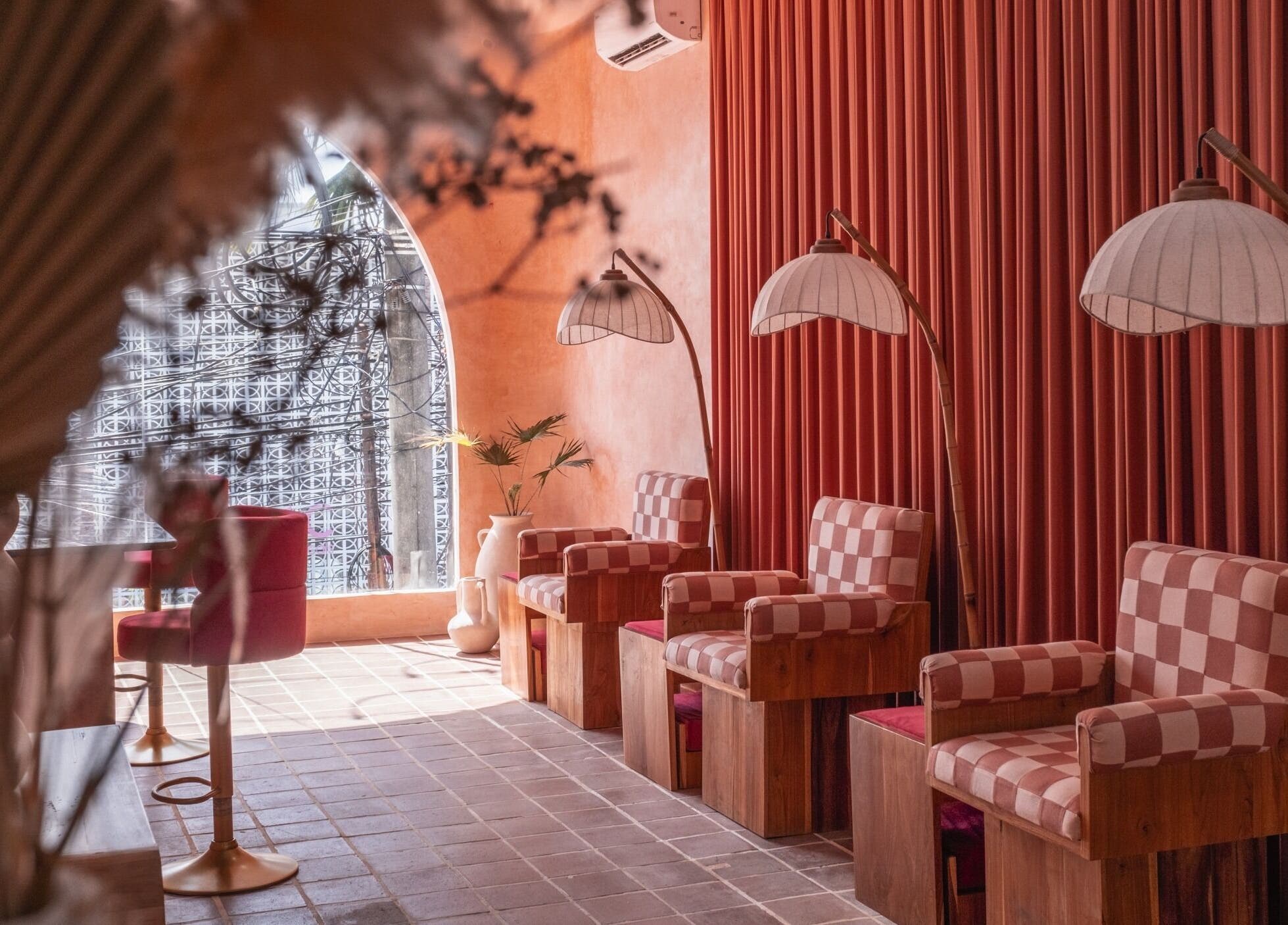 Inviting salon chairs and warm decor at Rosie's Nail Bar - Canggu, Badung, Indonesia, ID.