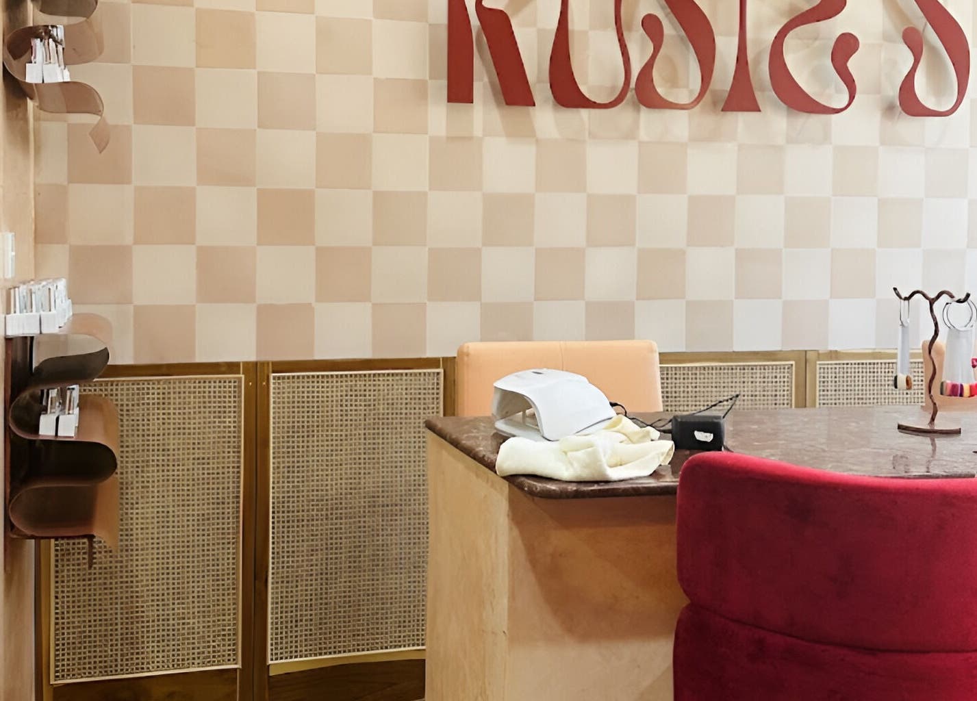 Front desk at Rosie's Nail Bar - Canggu featuring elegant decor in Badung, Indonesia, ID.